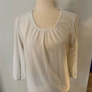 J Crew Elegant White Textured Women's Top